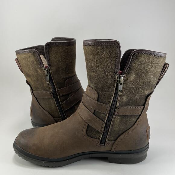UGG Simmens Double Buckle Leather Boots Womens Size 9.5 Brown Waterproof Leather - Picture 11 of 11